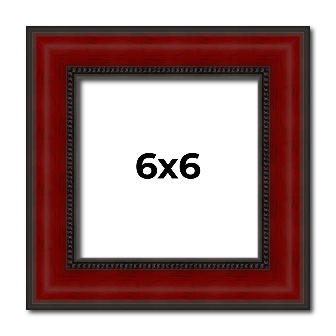 6x6 Weathered Picture Frame with UV-Resistant Acrylic & Acid Free Backing, Available in 5 Finishes - Black, Gold, Red, White, Natural